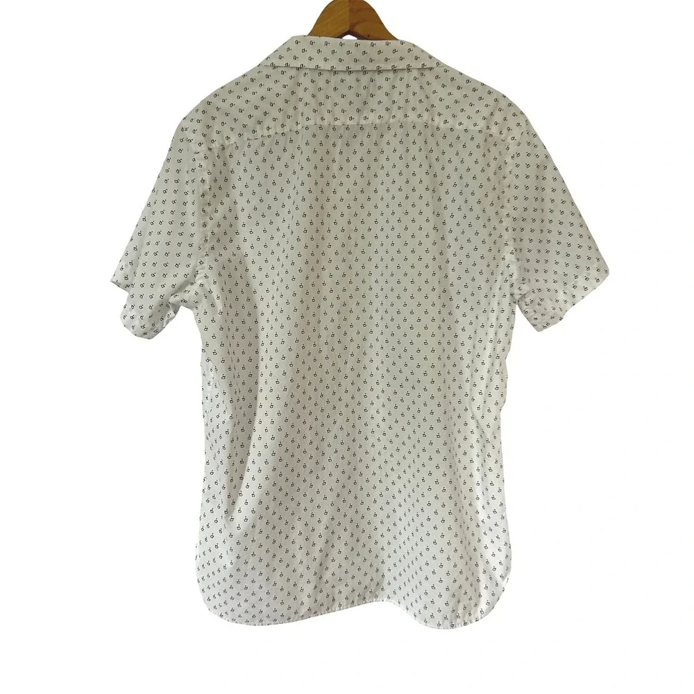 Banana Republic Mens Slim Fit Golf Print 100% Cotton Button Down Shirt L Preppy